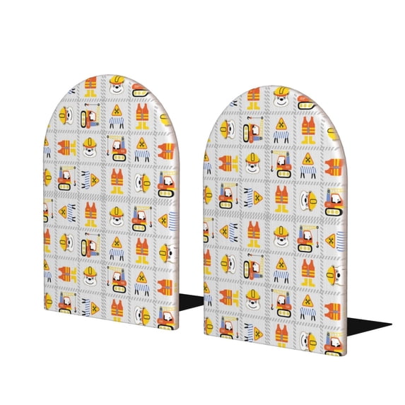 Naloa Construction Equipments Worker 2 Pcs Bookend Large Capacity Office Book Ends for Home Office Library School Study Decoration