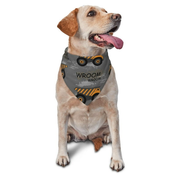 Naloa Construction Machines Dog Bandanas 1PC Washable Triangle Dog Scarfs Premium Durable Fabric, for Small Medium Large Dogs and Cats