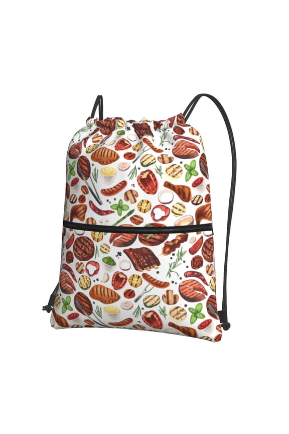 Cooking Bbq Drawstring Backpack String Bag Cinch Water Resistant for Gym Shopping Sport Yoga