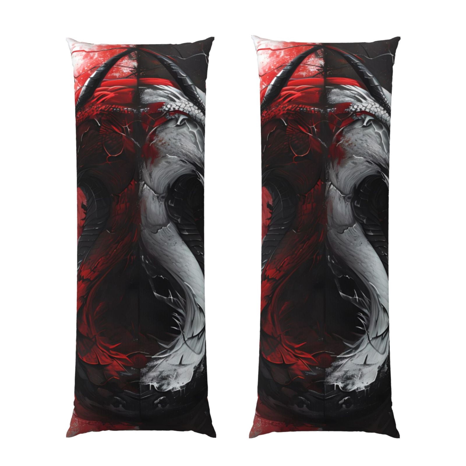 Naloa Cool Black And White Dragon Super Soft 20x60 Body Pillow Case,Long Side Hidden Zipper（PILLOWS ARE NOT INCLUDED）