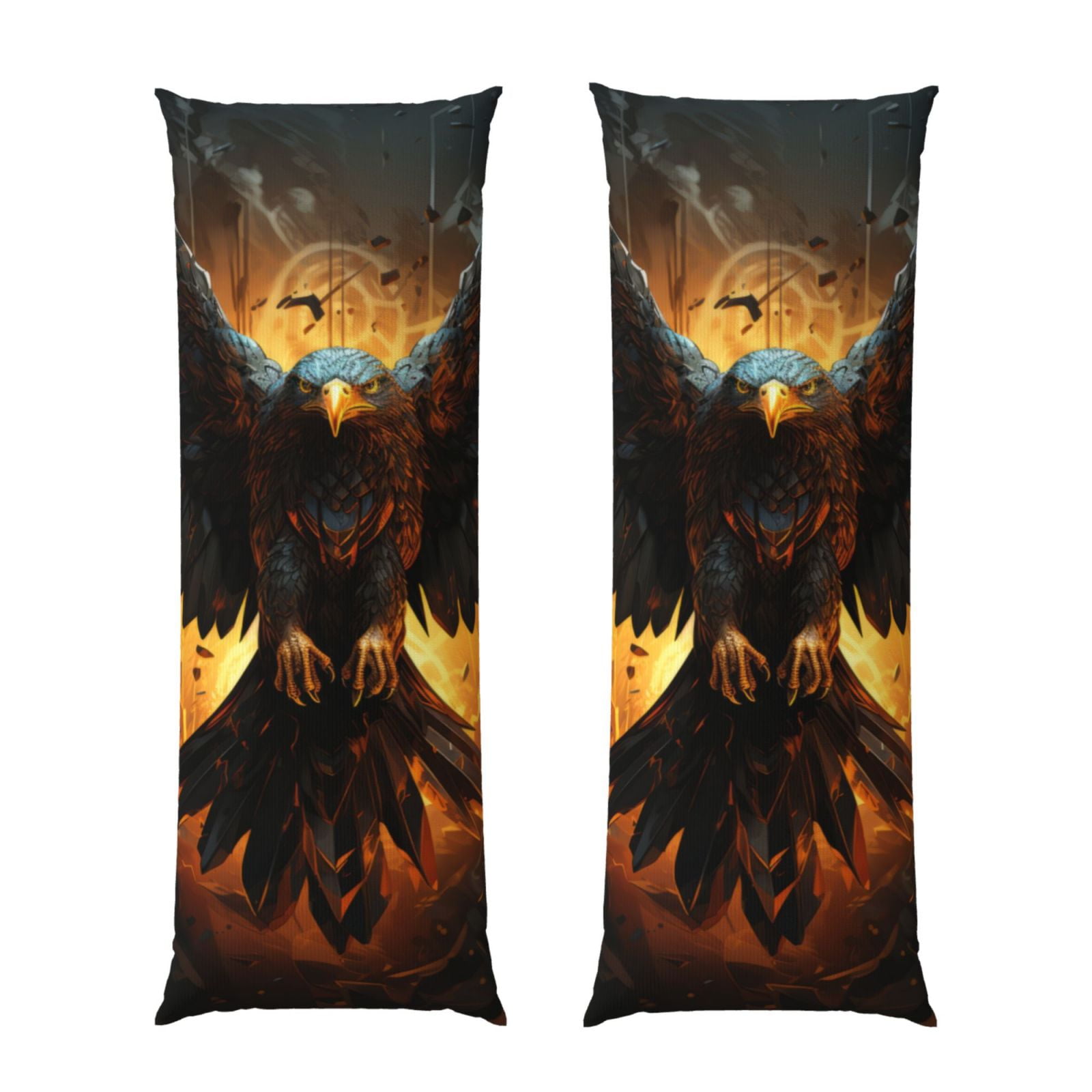 Naloa Cool Black Eagle Super Soft 20x60 Body Pillow Case,Long Side Hidden Zipper（PILLOWS ARE NOT INCLUDED）