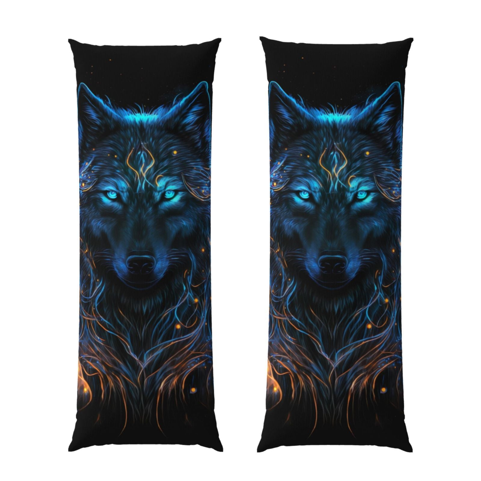 Naloa Cool Blue Light Wolf Super Soft 20x60 Body Pillow Case,Long Side Hidden Zipper（PILLOWS ARE NOT INCLUDED）