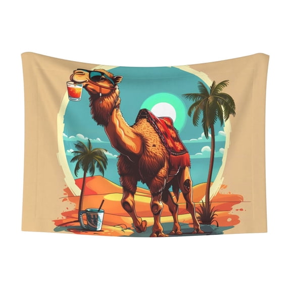 Naloa Cool Camel Oasis Vibes Dog Blanket, 3 Sizes Cat Blanket for Indoor Cats Large Medium Small Dog Gifts-Medium