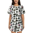 thumbnail image 1 of Naloa Cool Camera Women's Short-Sleeved Pajama Set, Loungewear, Summer pajamas, Breathable Cozy - Large, 1 of 9