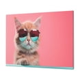 thumbnail image 1 of Naloa Cool Cat Pink Sunglasses Print Canvas Picture,Wall Pictures, Modern Decorative Poster,Art Prints for Bedroom, Toilet, 40 x 30 cm, Built-in Wooden Frame, 1 of 6