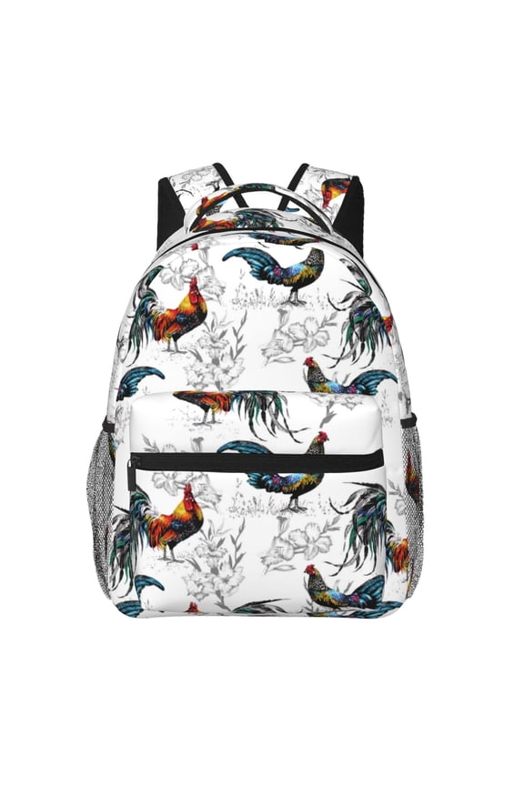 Cool Chicken Print Solid Color Tie Formal Necktie for MenSuitable for business, daily life, work