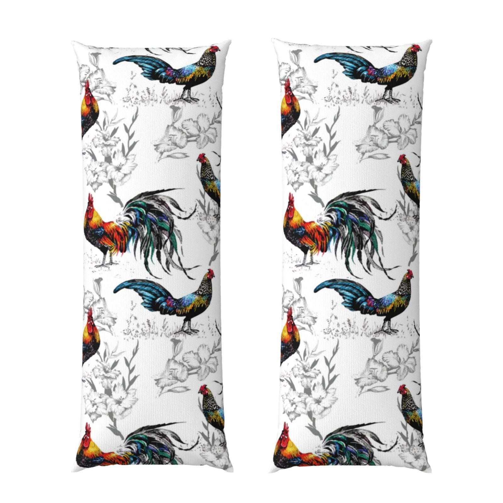 Naloa Cool Chicken Super Soft 20x60 Body Pillow Case,Long Side Hidden Zipper（PILLOWS ARE NOT INCLUDED）