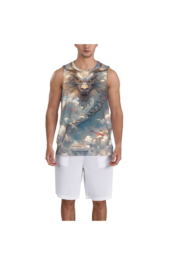 Cool Cloud White Dragon Basketball Jersey Reversible Men's Mesh Athletic Sports Shirts Training Practice S-4XLLarge