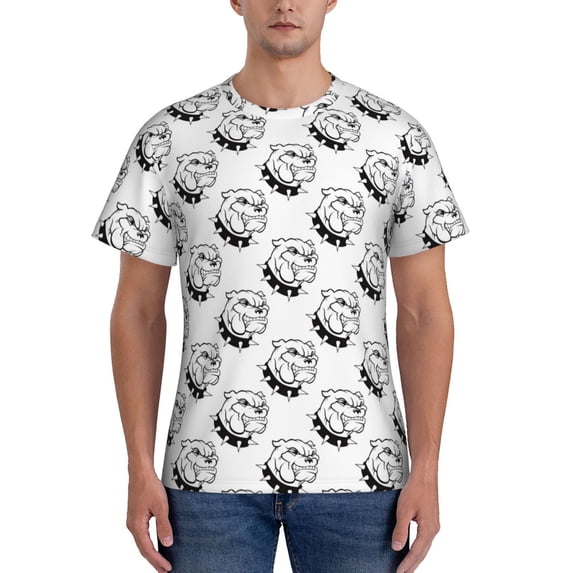 Naloa Cool Dog Men's T-Shirt Sport T-shirt Men's Basic Tee Casual Men's Shirt, Round Neck, Short Sleeves - Small