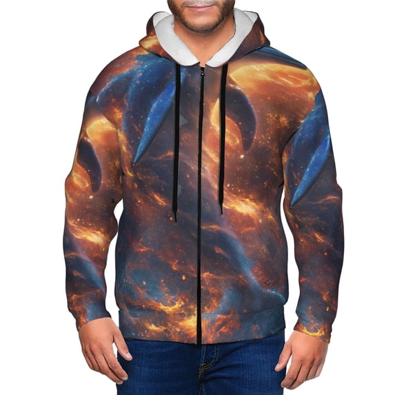 Naloa Cool Dolphin Men’s Hoodies, Zip up Hoodie, Sweatshirts,Hoodies for Men Sizes S-3XL-Large