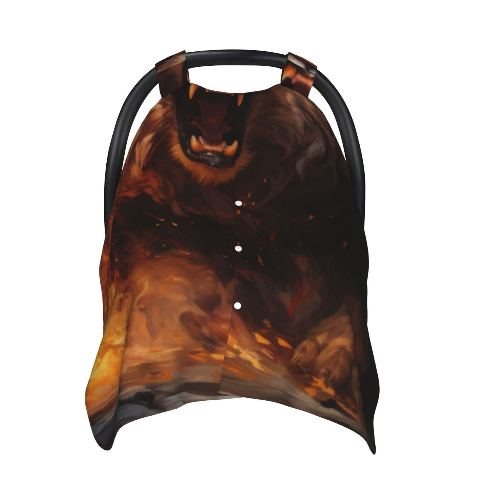 Naloa Cool Fire Lion Baby Car Seat Cover, Breathable Baby Carrier Cover, Multiuse Baby Carrier Cover & Nursing Breastfeeding Cover