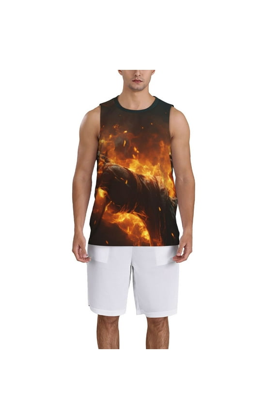 Cool Fire Man Basketball Jersey Reversible Men's Mesh Athletic Sports Shirts Training Practice S-4XL3X-Large