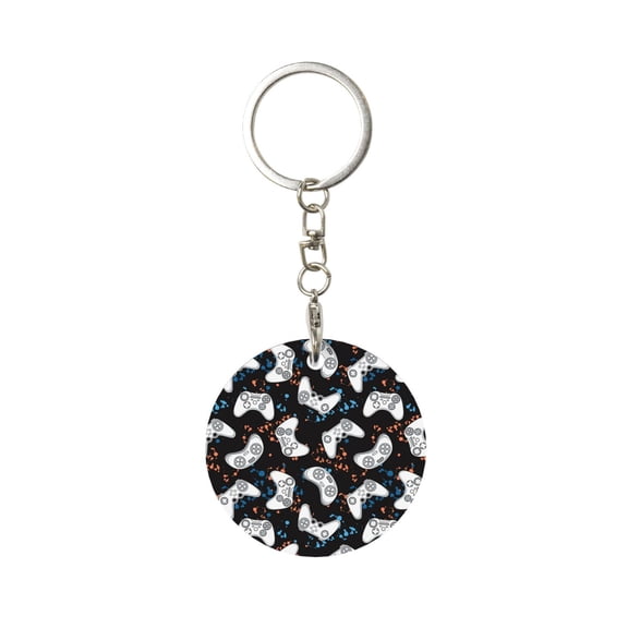 Naloa Cool Gamepad Print Round Keychain Keychain Key Ring, Key Tag, Key Chain Bulk for Gift Accessories (Round)