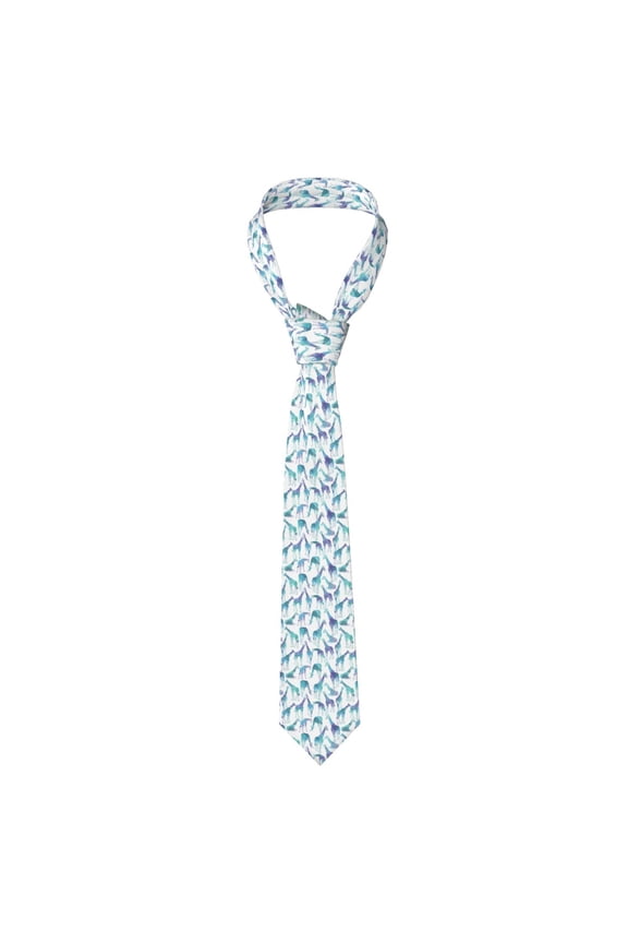 Cool Giraffe Print Solid Color Tie Formal Necktie for MenSuitable for business, daily life, work