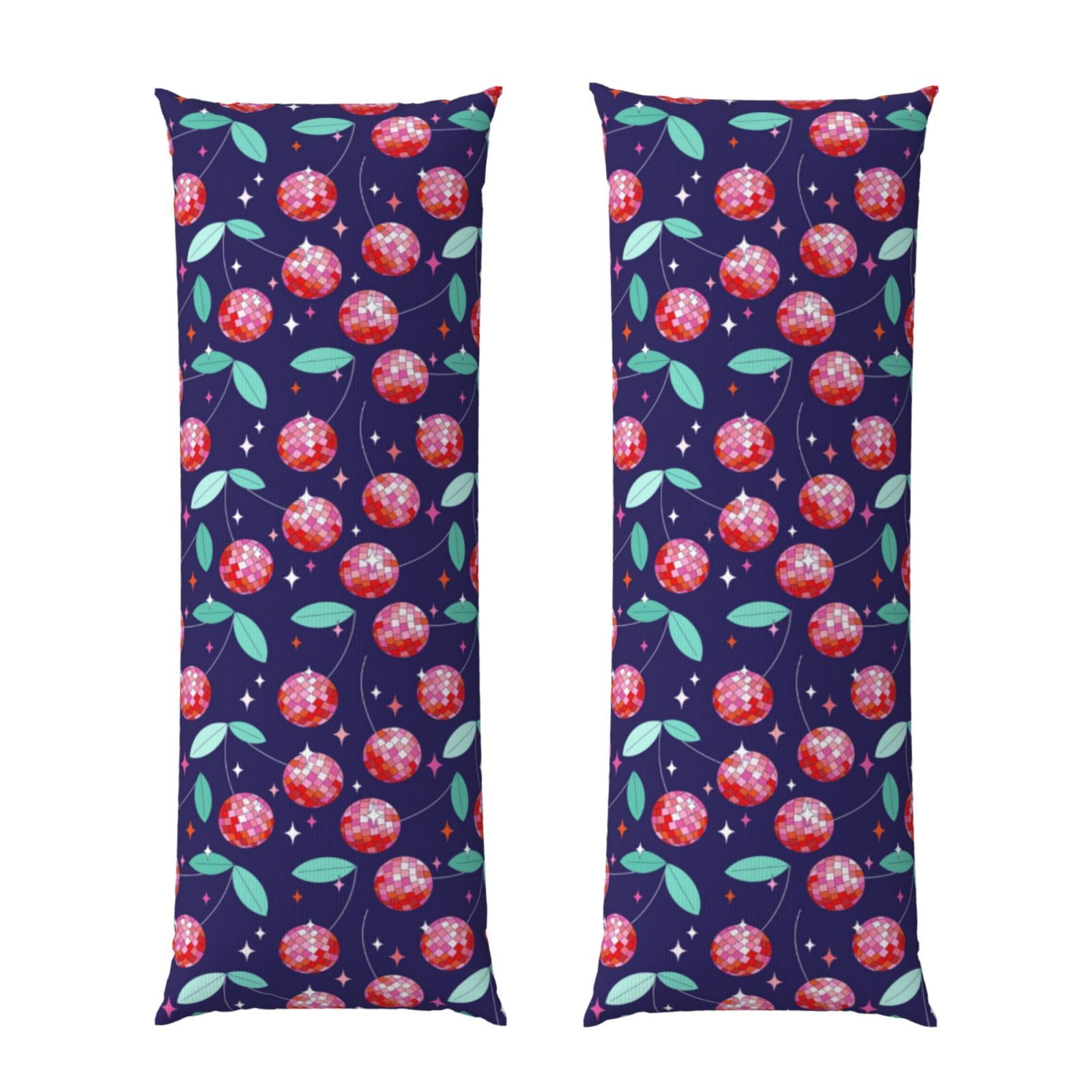 Naloa Cool Mirror Cherries Super Soft 20x60 Body Pillow Case,Long Side Hidden Zipper（PILLOWS ARE NOT INCLUDED）