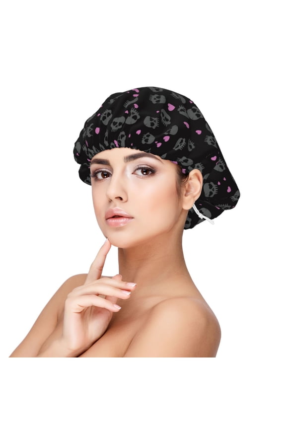 Cool Skull Love Adjustable Hair Bonnet for Sleeping, Hair Wrap Sleep Cap Turban for Women Men, Curly Straight Hair Long Large Braid Unisex