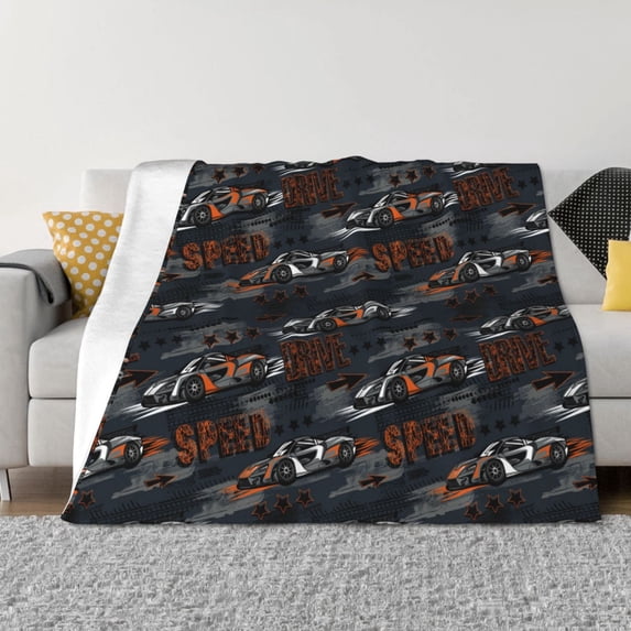 Naloa Cool Sports Car Flannel Blankets - Thick and Warm Blanket for Winter, Soft Fuzzy Plush King Blanket for All Seasons60"x50"