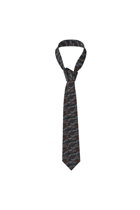 Cool Sports Car Print Solid Color Tie Formal Necktie for MenSuitable for business, daily life, work