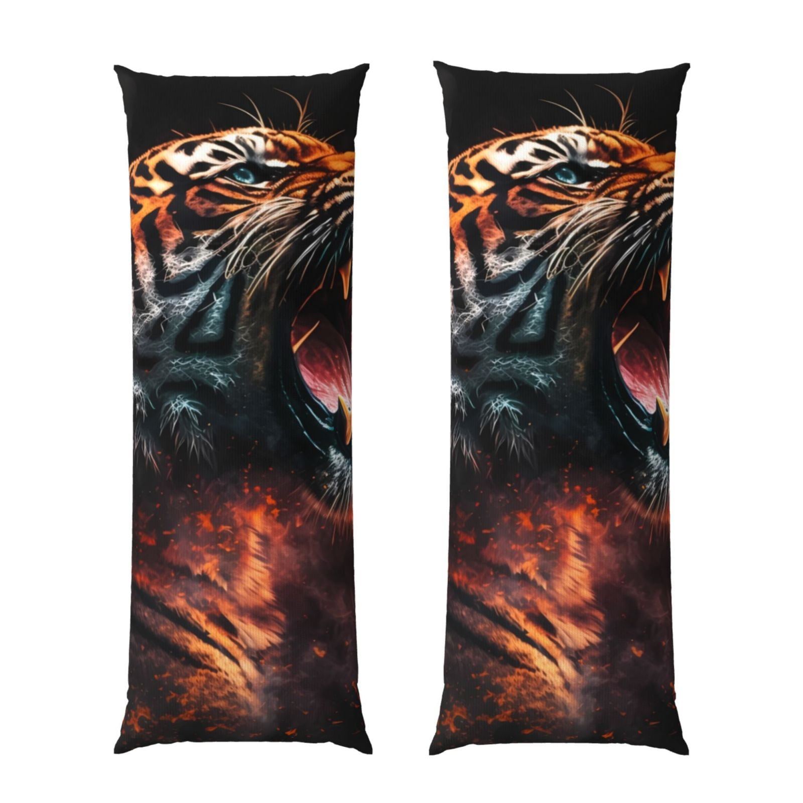 Naloa Cool Tiger Super Soft 20x60 Body Pillow Case,Long Side Hidden Zipper（PILLOWS ARE NOT INCLUDED）