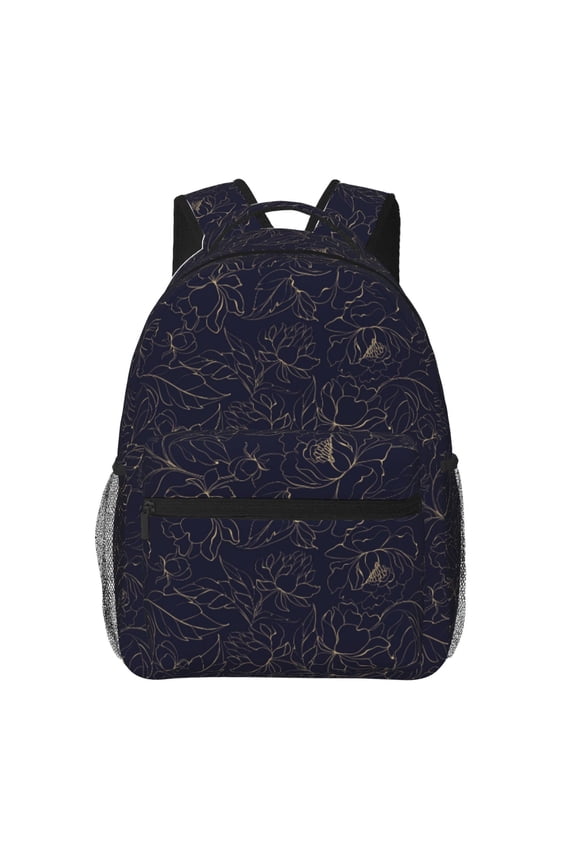 Copper-Gold Gloss Outline Peony Print Solid Color Tie Formal Necktie for MenSuitable for business, daily life, work