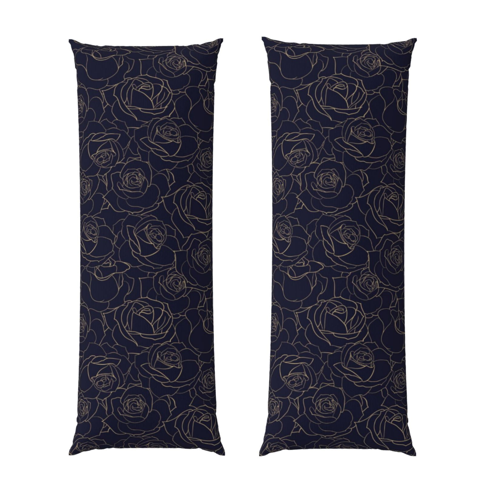 Naloa Copper-Gold Gloss Outline Rose1 Super Soft 20x60 Body Pillow Case,Long Side Hidden Zipper（PILLOWS ARE NOT INCLUDED）