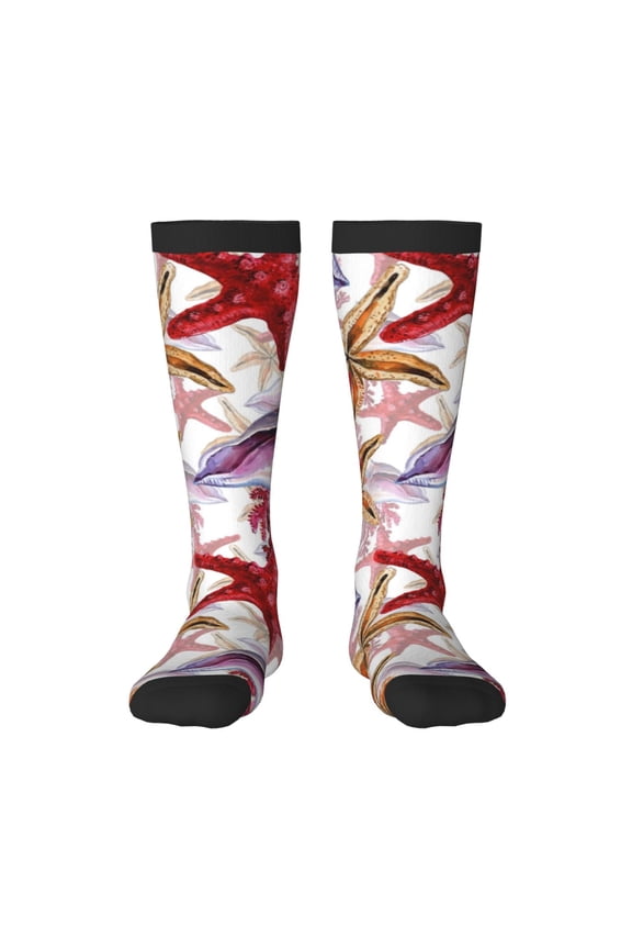 Coral Reef Thigh High Socks Extra Long Stretchy Sock Women Over Knee High Opaque Stocking Daily Wear