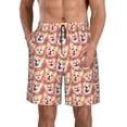thumbnail image 1 of Naloa Corgi Head with Floal Men's Beach Shorts, Surfing shorts, Swim trunks, Quick Dry Swim Trunks for Surfing Beach Fun - Small, 1 of 9