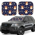 thumbnail image 1 of Naloa Corgi Lying With Moons And Stars 2 Piece Foldable Car Sun Shades, Car Windshield Sunshade, Front Window Sunshade for Car, Truck, SUV - Medium, 1 of 7