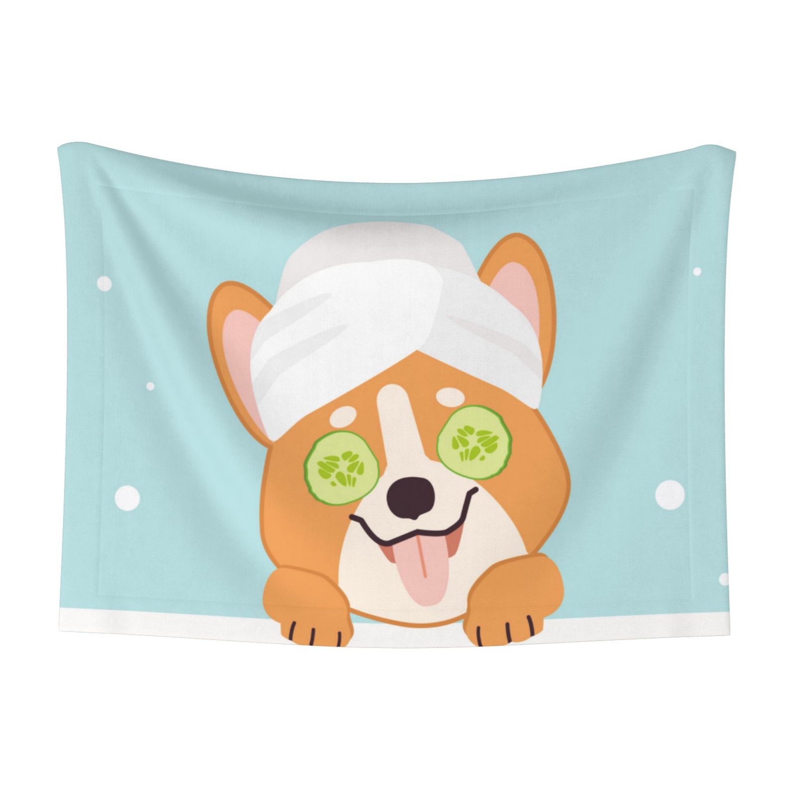 Naloa Corgi With Towel Ans Slice Cucumber Dog Blanket, 3 Sizes Cat Blanket for Indoor Cats Large Medium Small Dog Gifts-Small