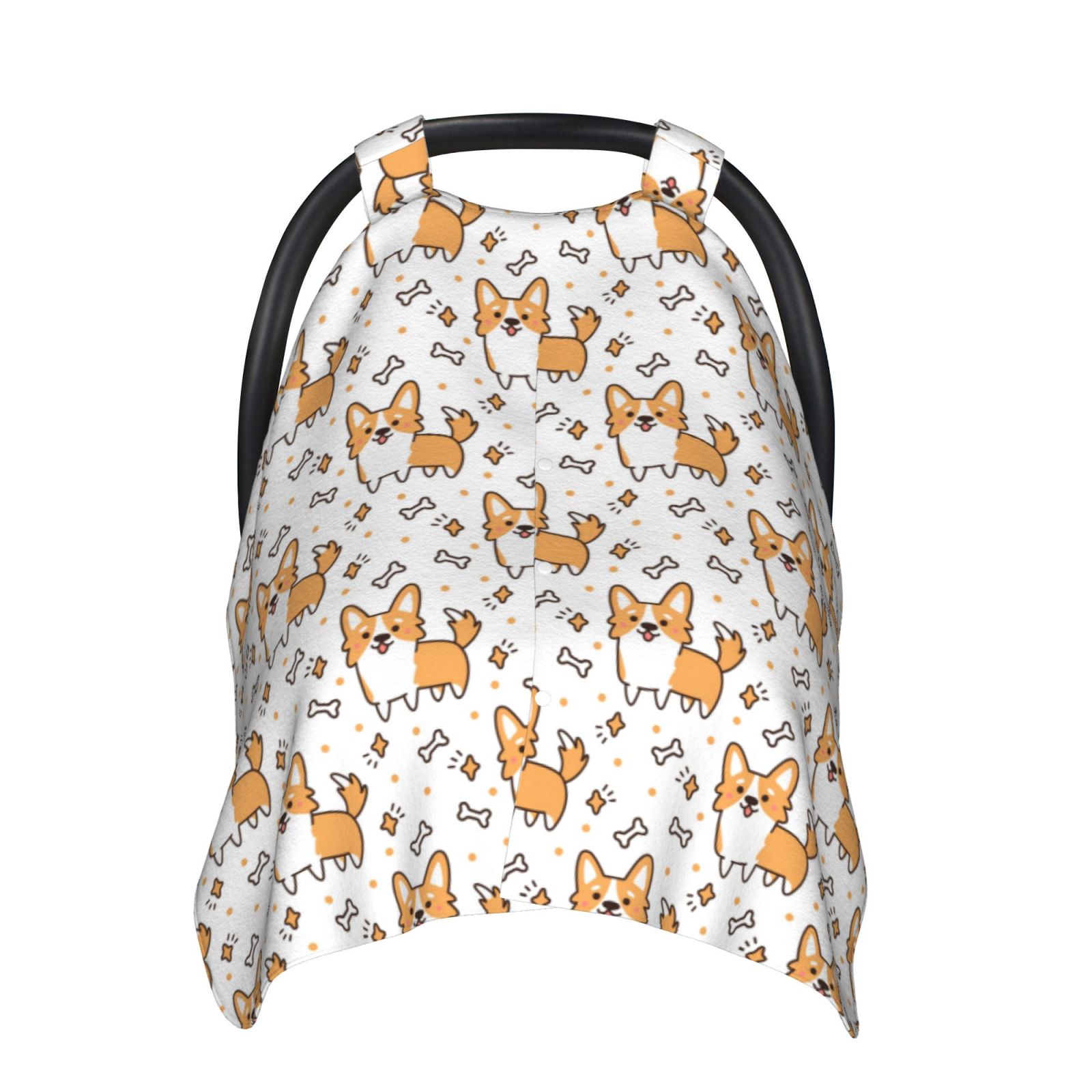 Naloa Corgi with Hearts Baby Car Seat Cover, Breathable Baby Carrier Cover, Multiuse Baby Carrier Cover & Nursing Breastfeeding Cover
