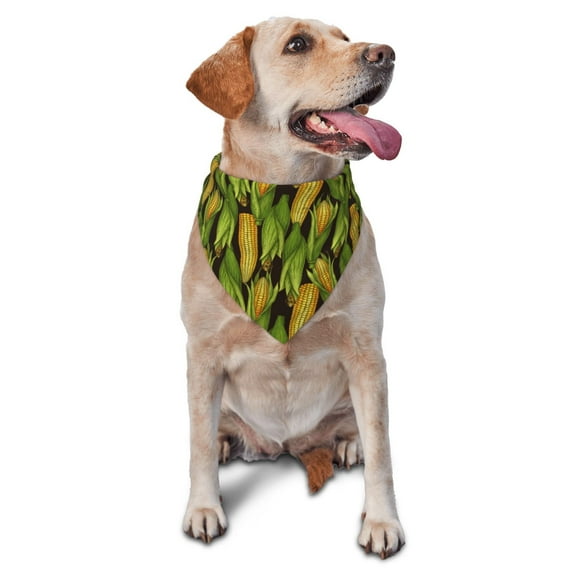 Naloa Corn 2 Dog Bandanas 1PC Washable Triangle Dog Scarfs Premium Durable Fabric, for Small Medium Large Dogs and Cats