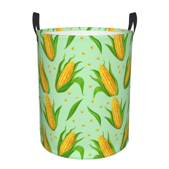 Naloa Corn 7 Large Laundry Basket Waterproof Round Collapsible Storage bin with Handles for Hamper Kids Room,Toy Storage