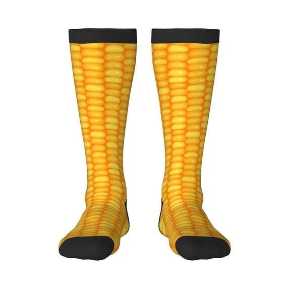Naloa Corn Kernels Thigh High Socks Extra Long Stretchy Sock Women Over Knee High Opaque Stocking Daily Wear