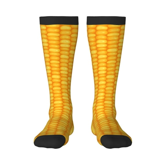 Naloa Corn Kernels Thigh High Socks Extra Long Stretchy Sock Women Over Knee High Opaque Stocking Daily Wear