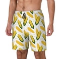 thumbnail image 1 of Naloa Corn On The Cob Print Men Swim Trunks with Compression Liner ,Board Shorts,Men's Swim Shorts with Drawstring and Elastic Waistband-Medium, 1 of 6