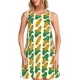 thumbnail image 1 of Naloa Corn Print Women's Summer Spring Casual Beach Sundress,Vacation Sleeveless Tank Crewneck Loose Dresses, 1 of 7