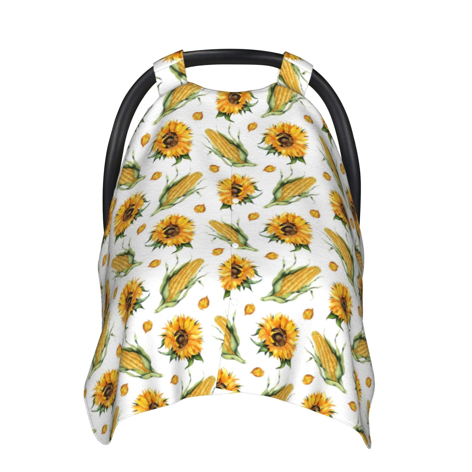 Naloa Corn Sunflowers Baby Car Seat Cover, Breathable Baby Carrier Cover, Multiuse Baby Carrier Cover & Nursing Breastfeeding Cover