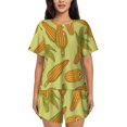 thumbnail image 1 of Naloa Corn Women's Short-Sleeved Pajama Set, Loungewear, Summer pajamas, Breathable Cozy - X-Large, 1 of 9