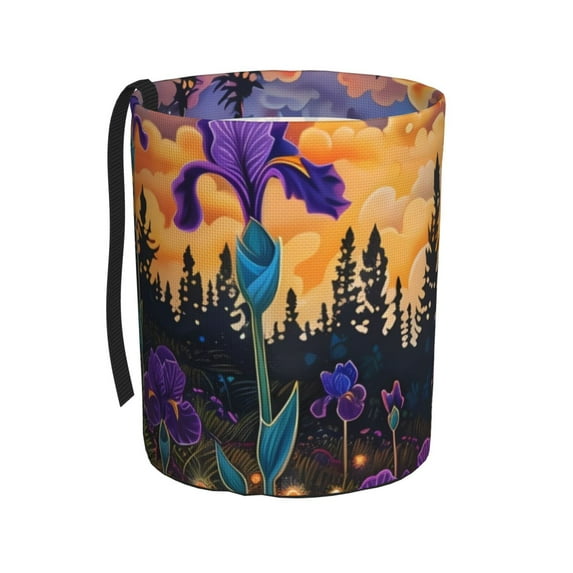 Naloa Cosmic Irises At Twilight Car Trash Can Garbage Car Accessories Trash Can Car Waste Bin for for Driver and Passenger Any Vehicle