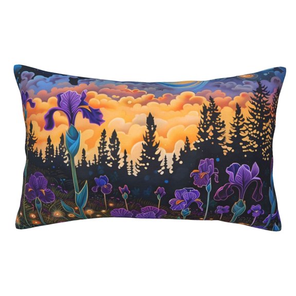 Naloa Cosmic Irises At Twilight Pillow Covers, Throw Pillow Case Cushion Covers,Cushion for Bedroom,Couch,Home-20"x30"