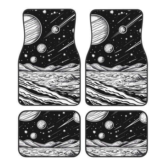 Naloa Cosmic Landscape Celestial Art Car Foot Mat Set of 4 Pieces - Universal Floor Liner Neoprene Full Set Floor Mats for Cars Trucks SUV