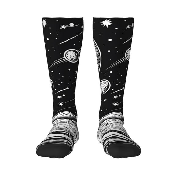 Naloa Cosmic Landscape Celestial Art Knee Socks, High Socks Long Stretchy Sock Women Knee High Stocking, Long Socks for Women