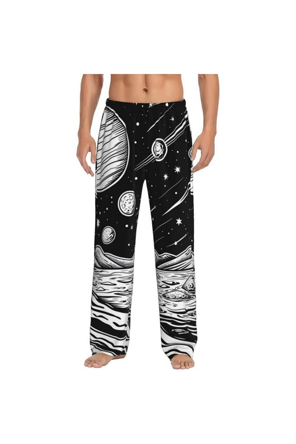 Cosmic Landscape Celestial Art Pajama Pants Men, PJ Bottoms, Sleep & Lounge Pants-XX-Large