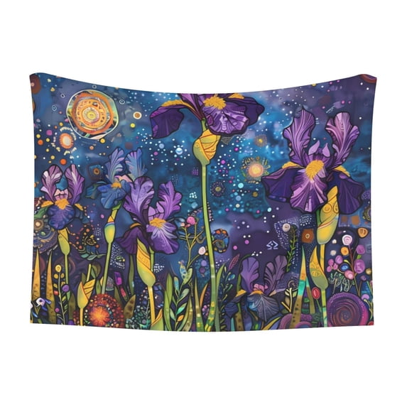 Naloa Cosmic Purple Irises Dog Blanket, 3 Sizes Cat Blanket for Indoor Cats Large Medium Small Dog Gifts-Large