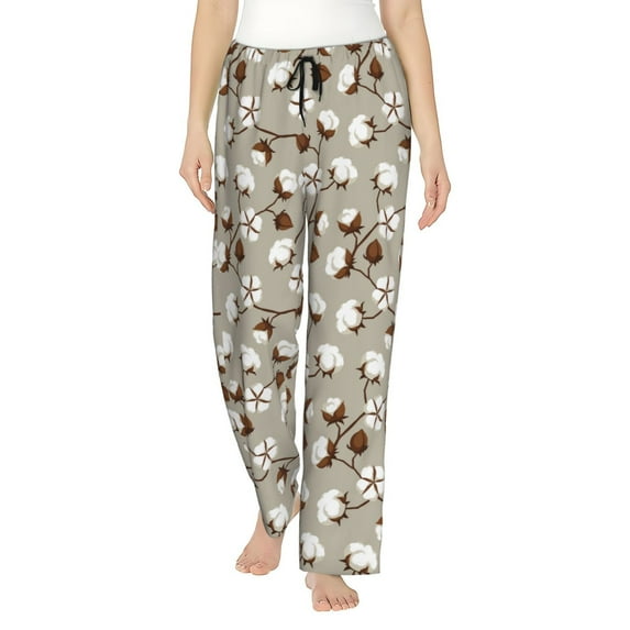 Naloa Cotton Tree Print Women’s Ultra-Soft Comfy Pajama Lounge Pants with Pockets & Drawstring