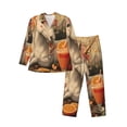 thumbnail image 1 of Naloa Countryside Fruit White Horse Men’s Pajamas Set - Long Sleeve Button Down Sleep Shirt and Pajama Bottoms Sleepwear Set-XX-Large, 1 of 7