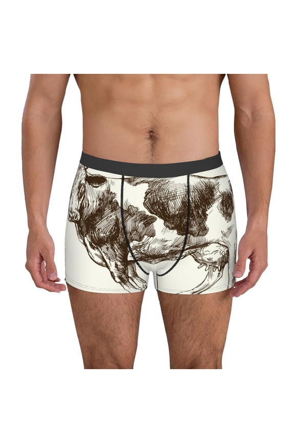 Cow 1 Mens Underwear - Boxers for Men, Mens Boxer Briefs, Classic Briefs for Men-Medium