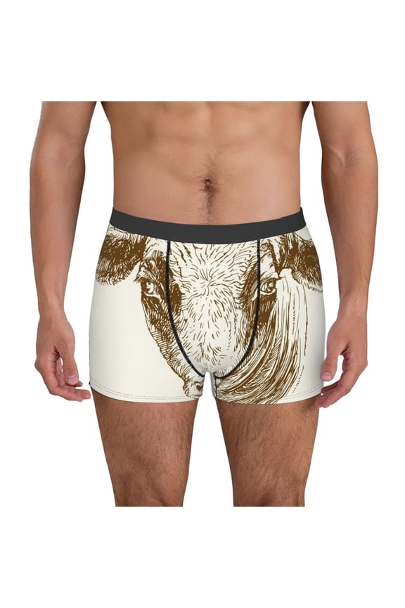 Cow Mens Underwear - Boxers for Men, Mens Boxer Briefs, Classic Briefs for Men-Large