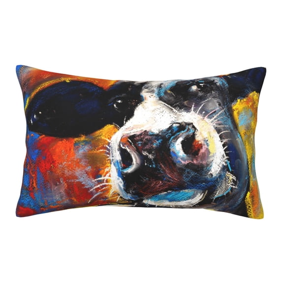 Naloa Cow Pillowcase, Throw Pillowcase, Wrinkle-Free, Stain-Resistant with Hidden Zipper for Bedroom Sofa - 20"x30"