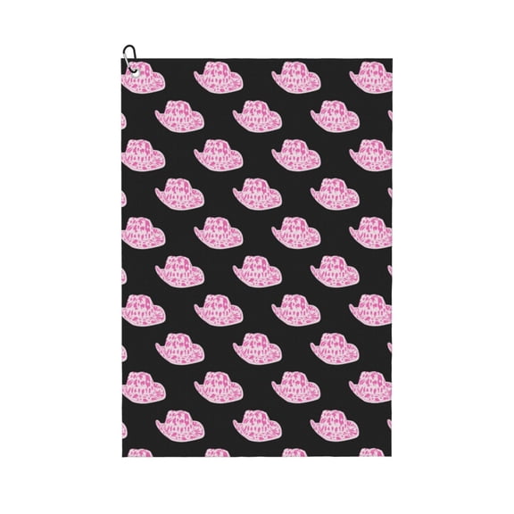 Naloa Cowboy Hat Golf Towel Golf Gift for Men and Women Golf Towel with Carabiner Clip to Quickly Remove Mud, Dirt and Sweat